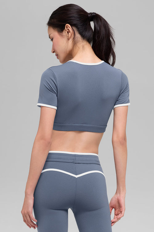Airbrush Race Pace Short Sleeve - Bluestone/White