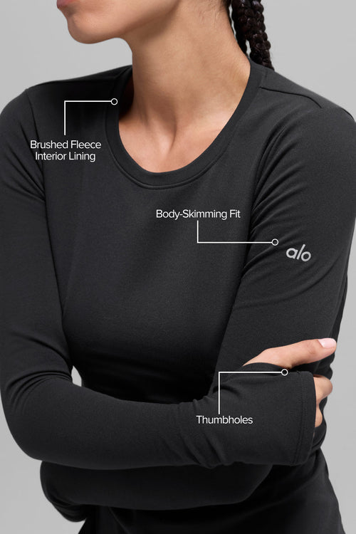 Airbrush Winter Warm Nocturne Long Sleeve - Black