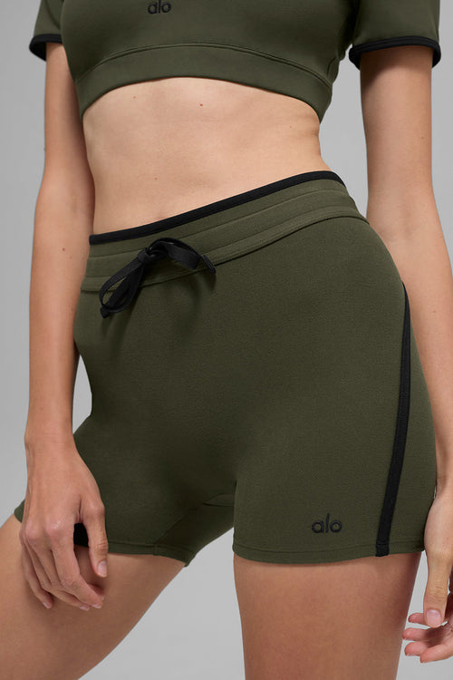 4 Airbrush High-Waist Race Pace Short - Green Olive/Black