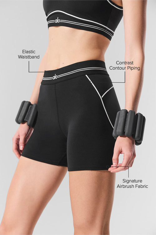 4 Airbrush High-Waist Heart Throb Short - Black/White